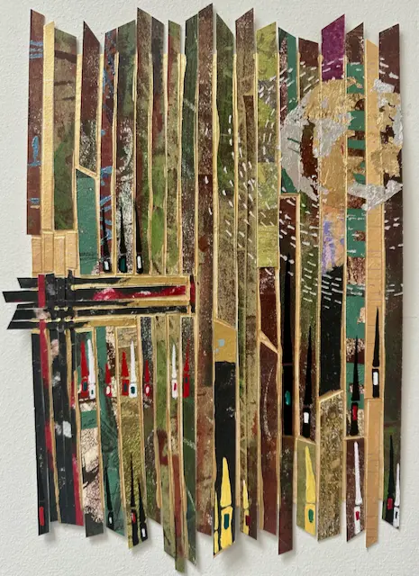 City of Hope Hand Printed Paper, Collage, and Embellishments 12 1/2 X 9"