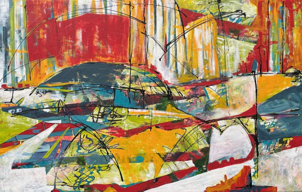 THE COMPLEXITY OF OUR LANDSCAPE Acrylic on Canvas 37 X 74