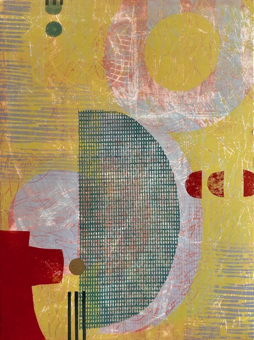 THE SILENT IS HEARD Monoprint Mounted on Wood 30 X 24