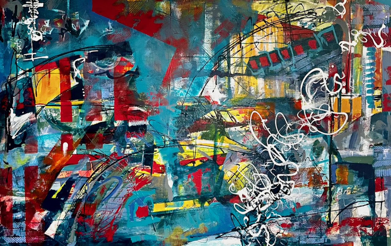 EARLY MORNING HUSTLE Acrylic on Canvas 40 X 63