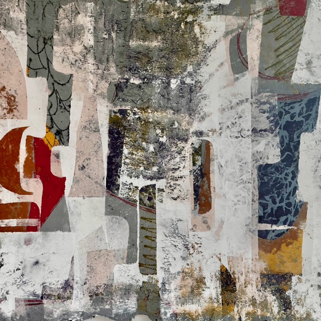 PUSHING THROUGH Paper Pulp Painting 33 X 33